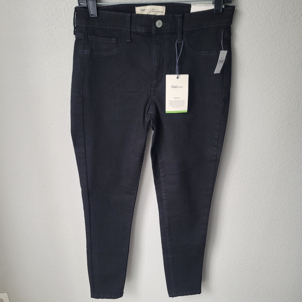 NWT GAP High Stretch Easy Leggings Denim, Size 30, Color Black